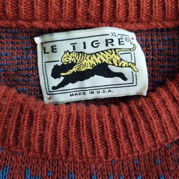 Vintage Le Tigre Sweater 80's VTG Abstract Shirt - Picture 3 of 6